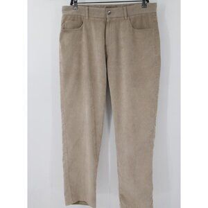 Peter millar crown sport pants MENS 34 superior soft corduroy flat front beige